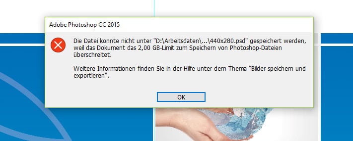 Photoshop 2GB-Limit beim Speichern