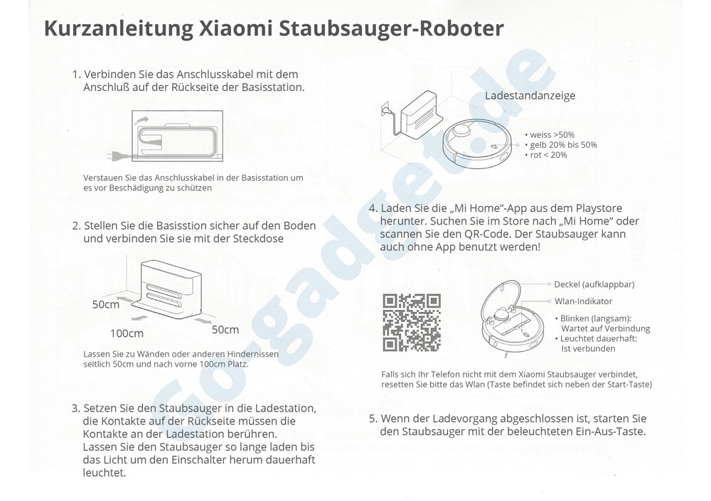 Anleitung Xiaomi Mi Staubsauger Roboter